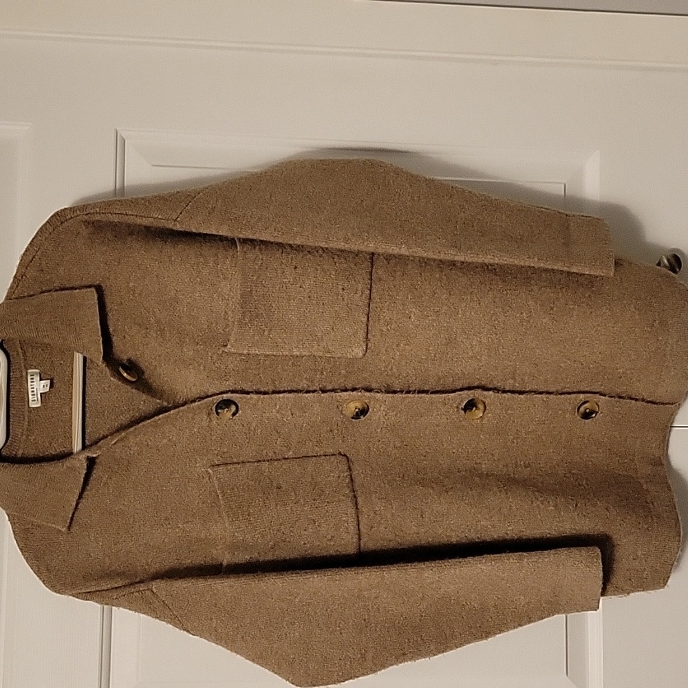 Brown Cozy Shirt Style Cardigan